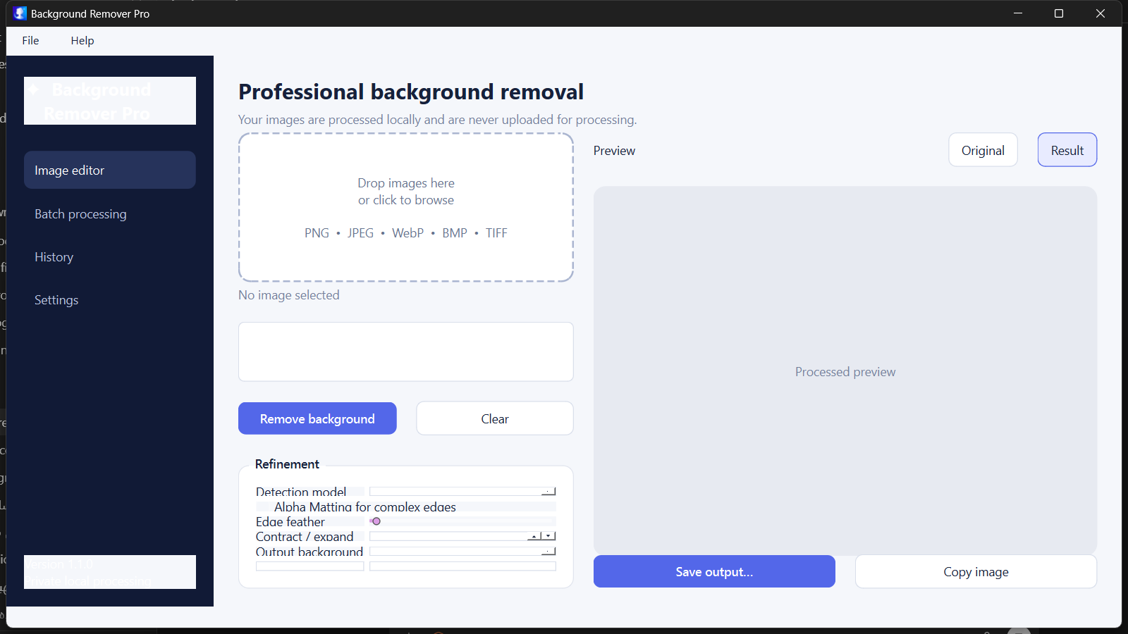 Background Remover Pro cutout preview with transparent background result