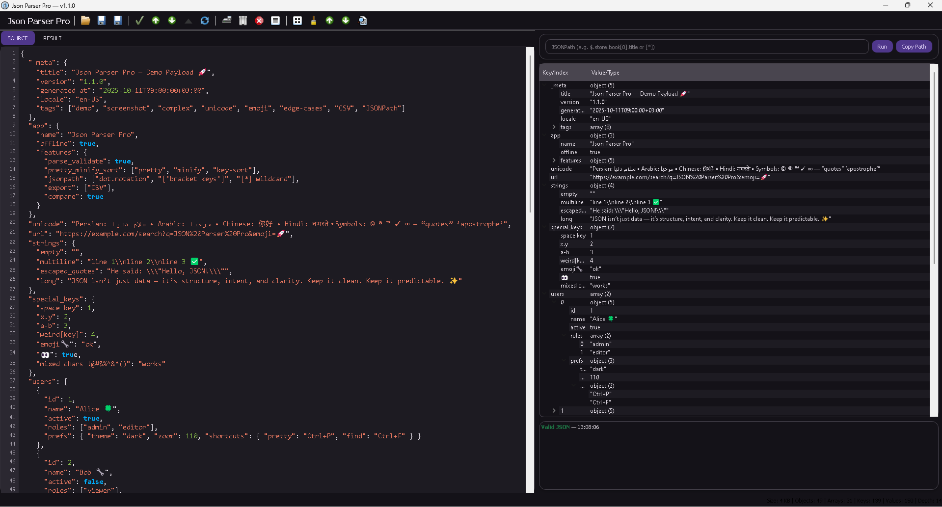 PARSE jSON FILES