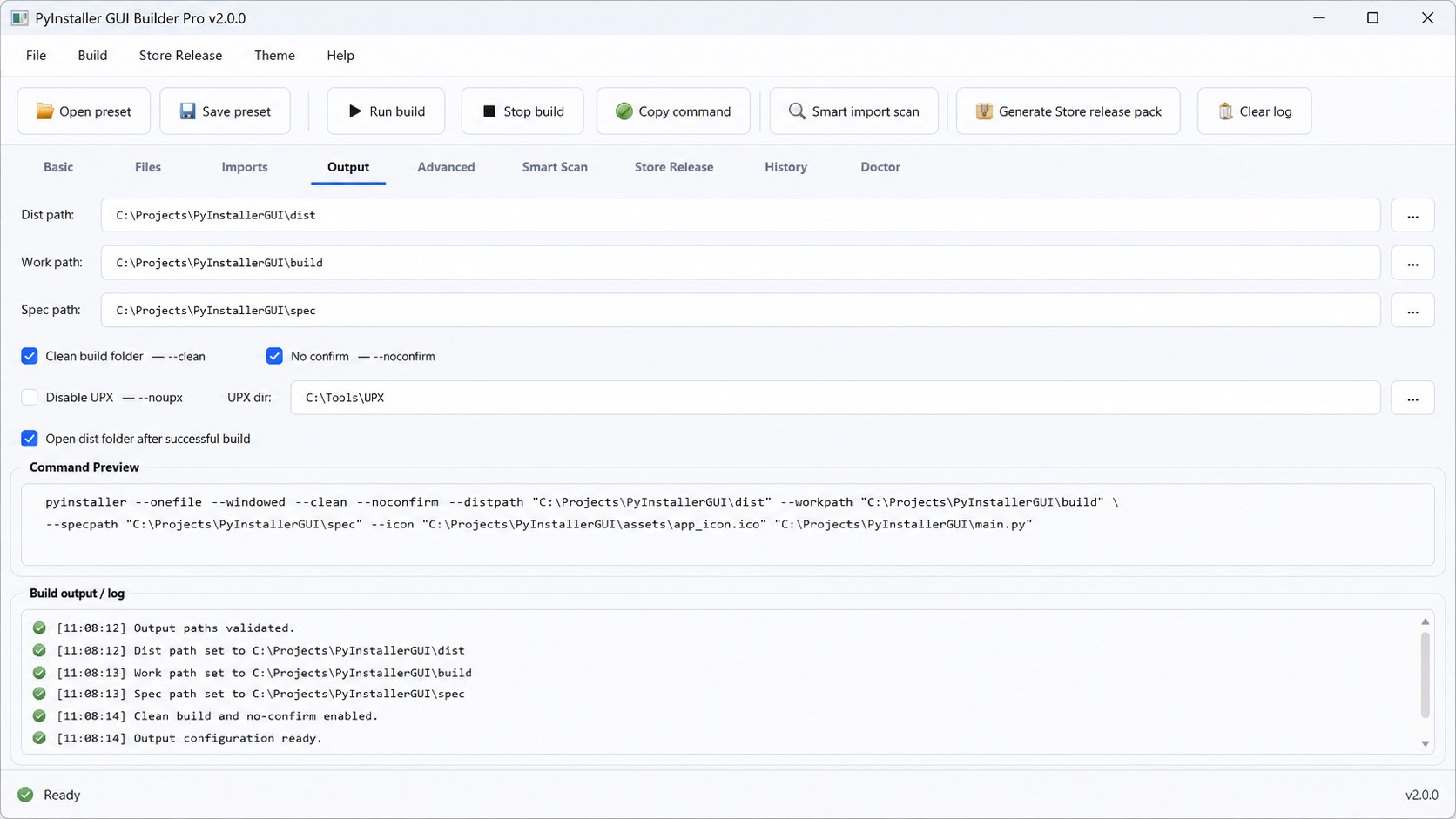 output page