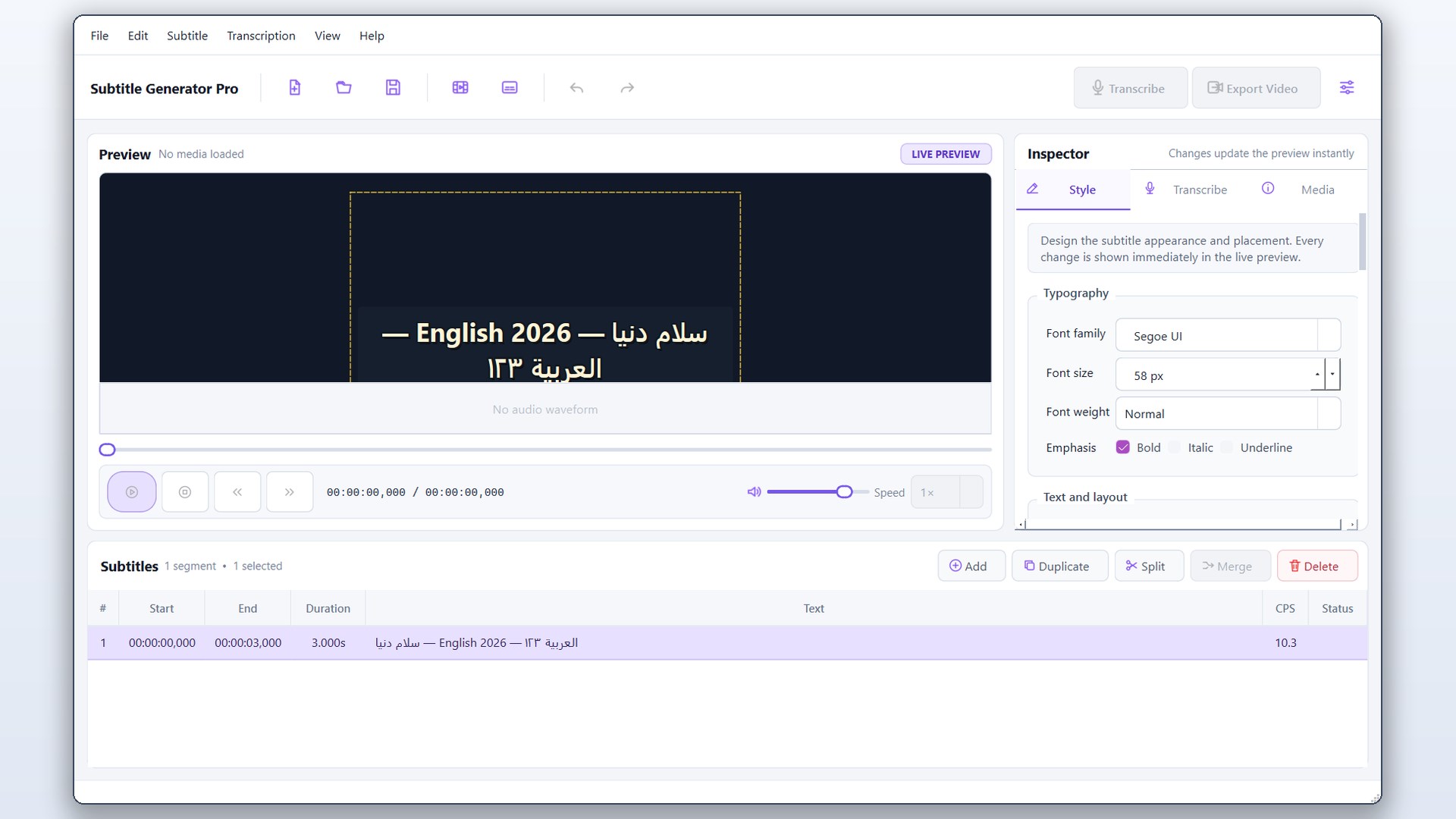 Subtitle Generator Pro export workflow for subtitle files and burned-in video