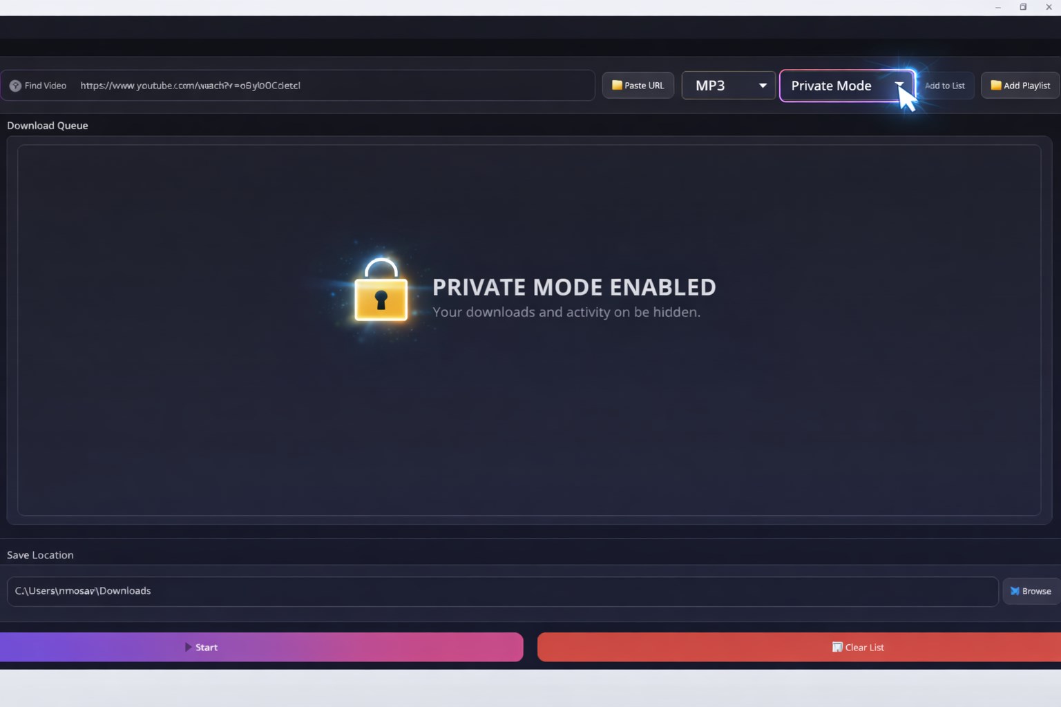 Private Mode : 
Designed to keep your session clean inside the app (history/cache).